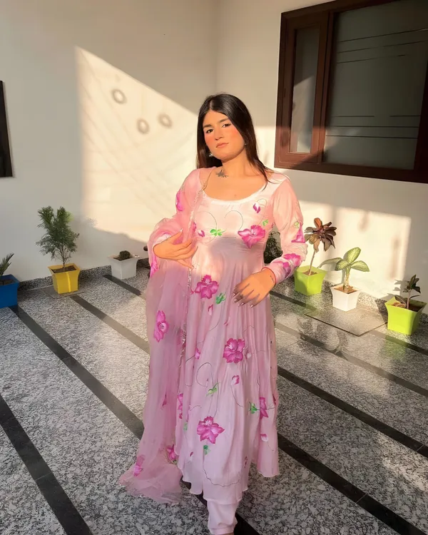 Pink_Digital_Printed_Flared_Kurti_with_Attached_Dupatta